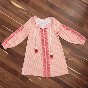 Cabana Life Orange and White Patterned Dress